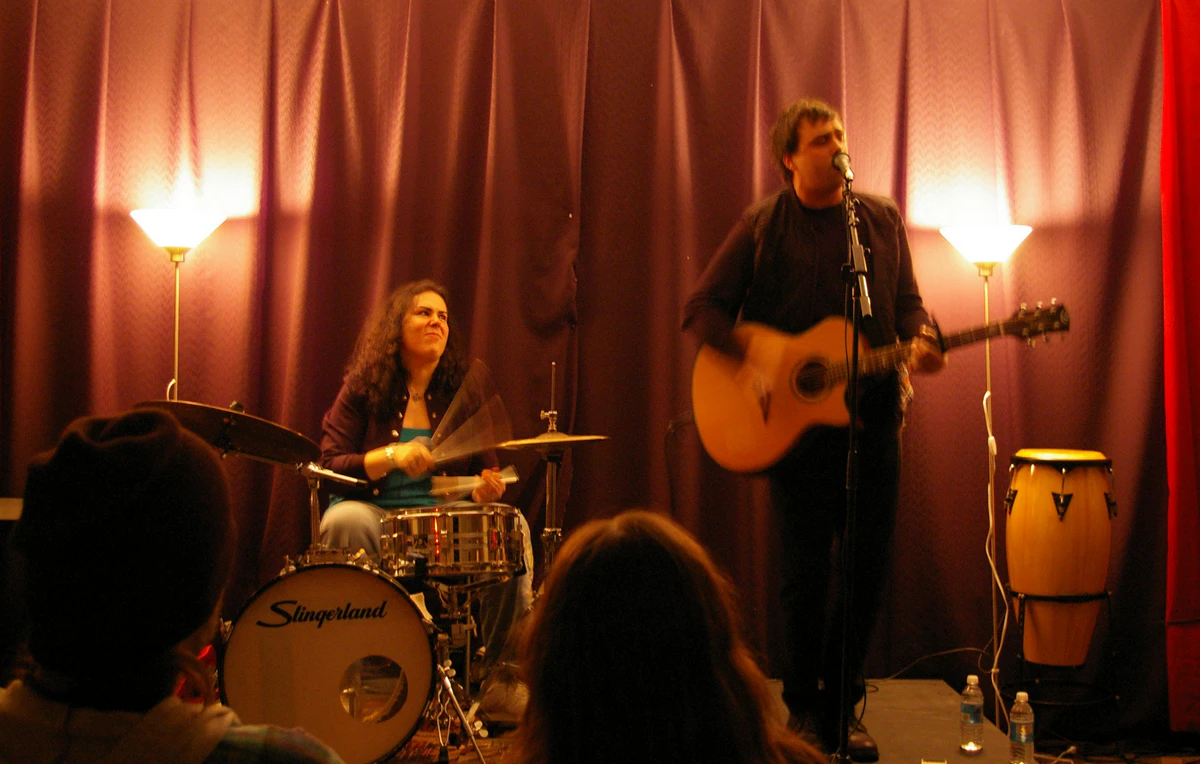 Penny Larson performing live with singer-songwriter Bryan McPherson