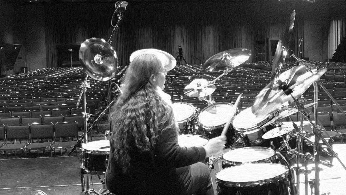 Penny Larson performing at PASIC — Hit Like a Girl showcase